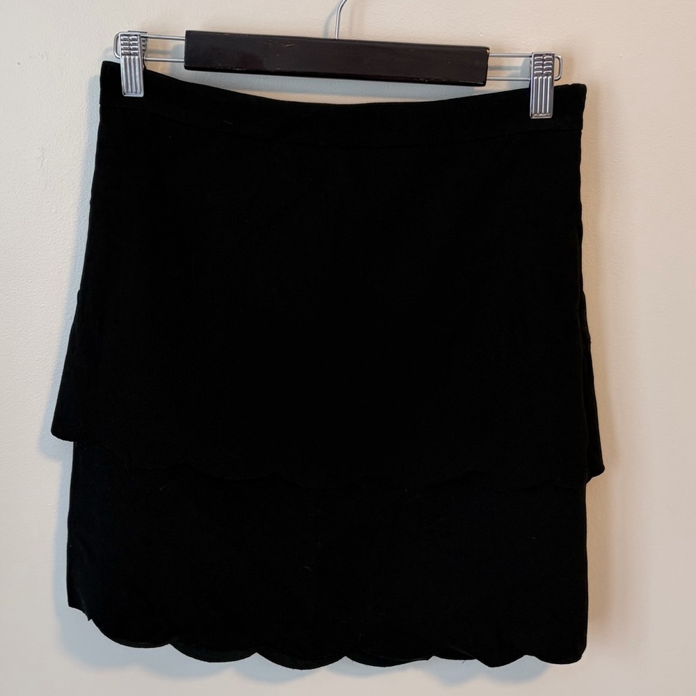 Loft Tiered Scallop Mini Skirt